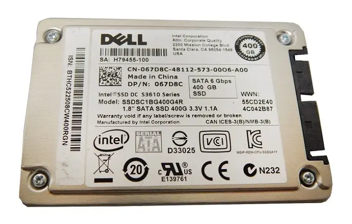 009TVP Dell 400GB uSATA 6GB/s MLC Mix Use 1.8-inch Ente...