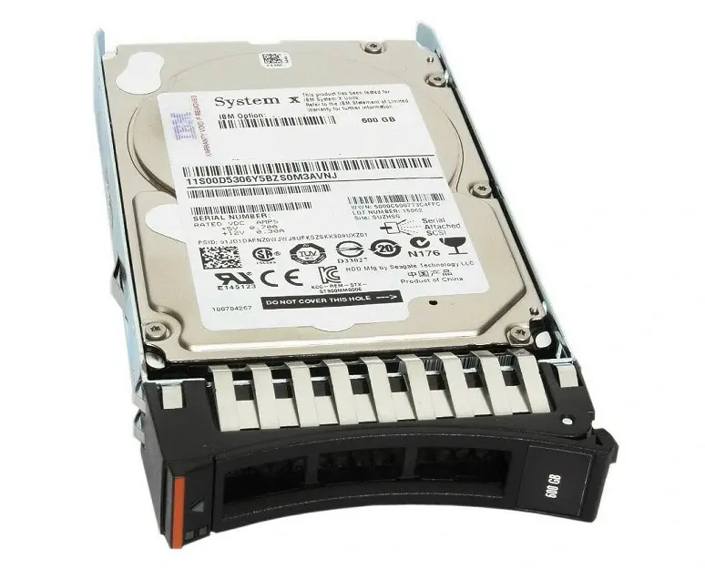 00AD104 IBM 600GB 10000RPM SAS 6GB/s Hot-Swappable 2.5-inch Hard Drive with Tray