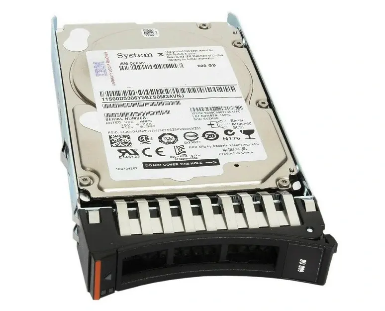 00AJ092 IBM 600GB 10000RPM SAS 6GB/s Hot-Swappable 2.5-inch Hard Drive with Tray