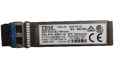 00RY191 IBM 16GB/s LWL SFP+ Transceiver for Storwize V7000 Gen2