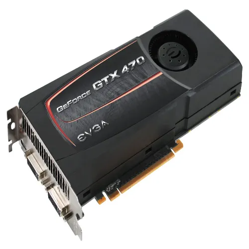 012-P3-1470-AR EVGA GeForce GTX 470 1280MB 320-Bit GDDR5 PCI-Express 2.0 x16 HDCP Ready SLI Support Dual DVI/ mini HDMI Video Graphics Card