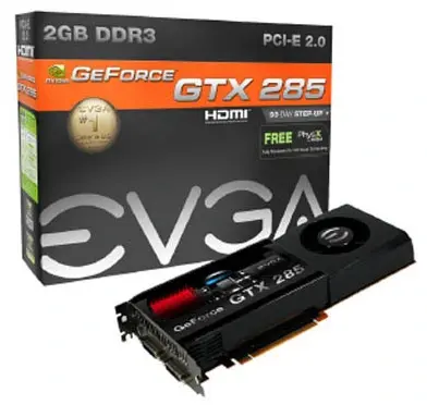 01G-P3-1080-TR EVGA GeForce GTX 285 1GB 512-Bit DDR3 PCI-Express 2.0 x16 HDCP Ready SLI Sup-Port Video Graphics Card for Mac Pro 2009-2012