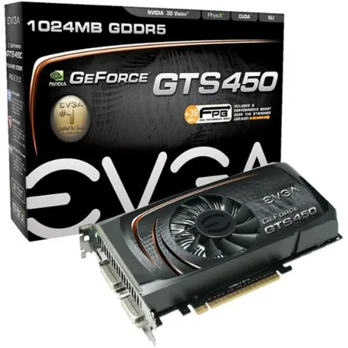 01G-P3-1450-RX EVGA GeForce GTS 450 1GB 128-Bit GDDR5 PCI-Express 2.0 x16 HDCP Ready SLI Support Video Graphics Card