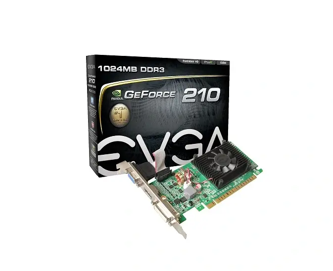 01GP31312LR1 EVGA GeForce 210 1GB DDR3 SDRAM PCI-Express 2.0 X16 DVI Graphics Card