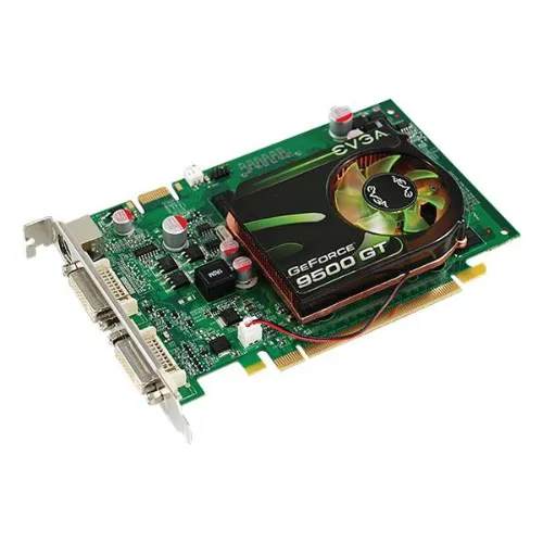 01GP3N959TR EVGA GeForce 9500 GT 1GB 128-Bit DDR2 PCI-Express 2.0 x16 Dual DVI/ HDTV/ S-Video Out/ HDCP Ready/ SLI Supported Video Graphics Card