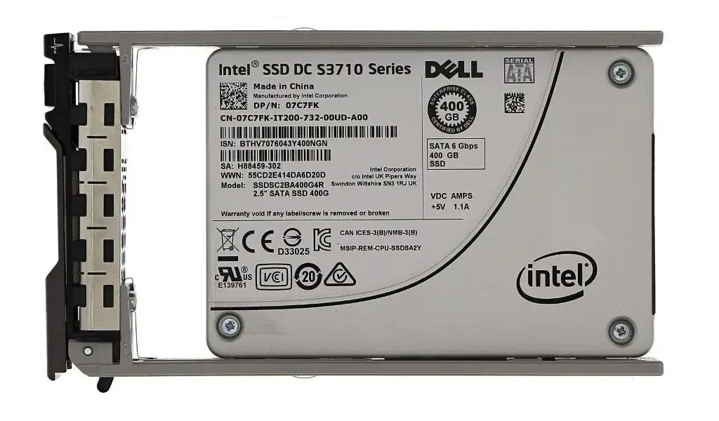 07C7FK Dell Enterprise 400GB SATA 6Gb/s 2.5-inch MLC Solid State Drive