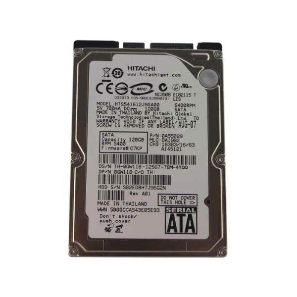 0A55029 Hitachi Travelstar 5K160 120GB 5400RPM SATA 1.5...