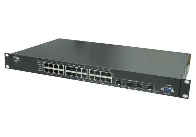 0XJ675 Dell PowerConnect 5324 24-Ports 10/100/1000 + 4 x Shared SFP Gigabit Ethernet Switch