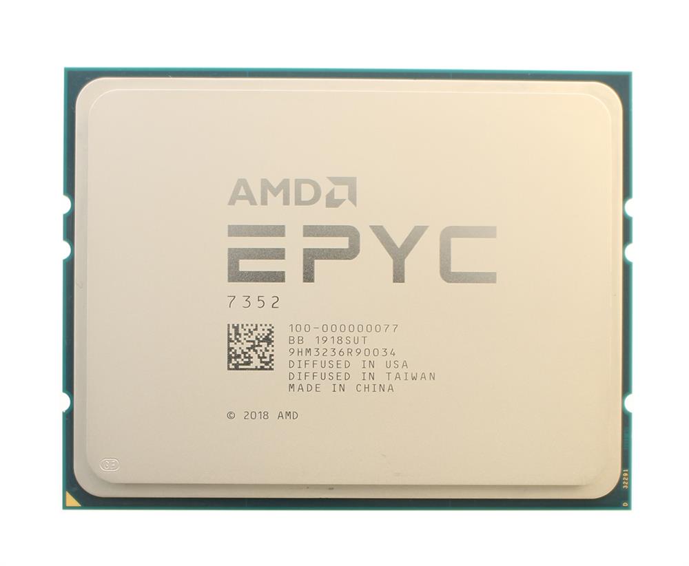 100-000000077 AMD Epyc 7352 24-core 2.3ghz 128mb L3 Cache Socket Sp3 7nm 155w Processor Only