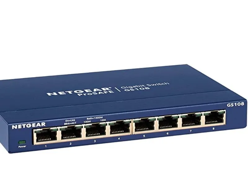 GS108-400NAS Netgear 8-Port 10/100/1000Base-T Layer-2 Unmanaged Gigabit Ethernet Switch