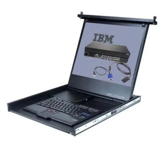 172317X IBM 1U 17-inch Flat Panel Console Kit with Keyboard Mouse and Rails