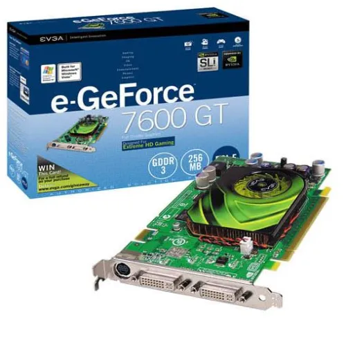 256-P2-N550-R1 EVGA e-GeForce 7600 GT 256MB 128-Bit GDDR3 PCI-Express x16 SLI Support Video Graphics Card