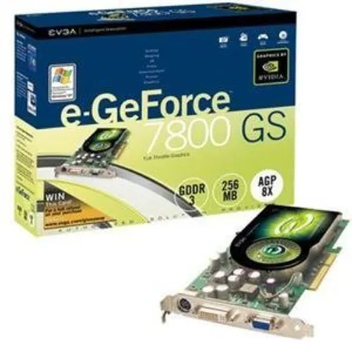 256A8N506AX EVGA E-GeForce 7800GS 256MB GDDR3 256-Bit DVI/ AGP 8x Video Graphics Card