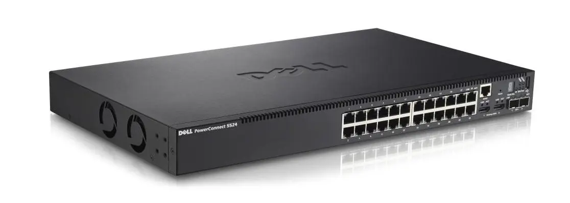 2GPFC Dell PowerConnect 5524 24-Port 10/100/1000Base-T Gigabit Managed Switch