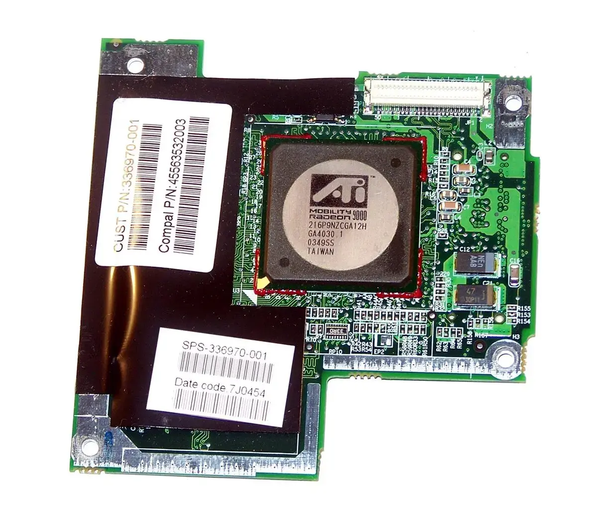 336970001N HP 64MB ATI Mobility Radeon 9200 (M9+P) Graphics Controller Card for Presario X1000 & Pavilion ZT3000 Series