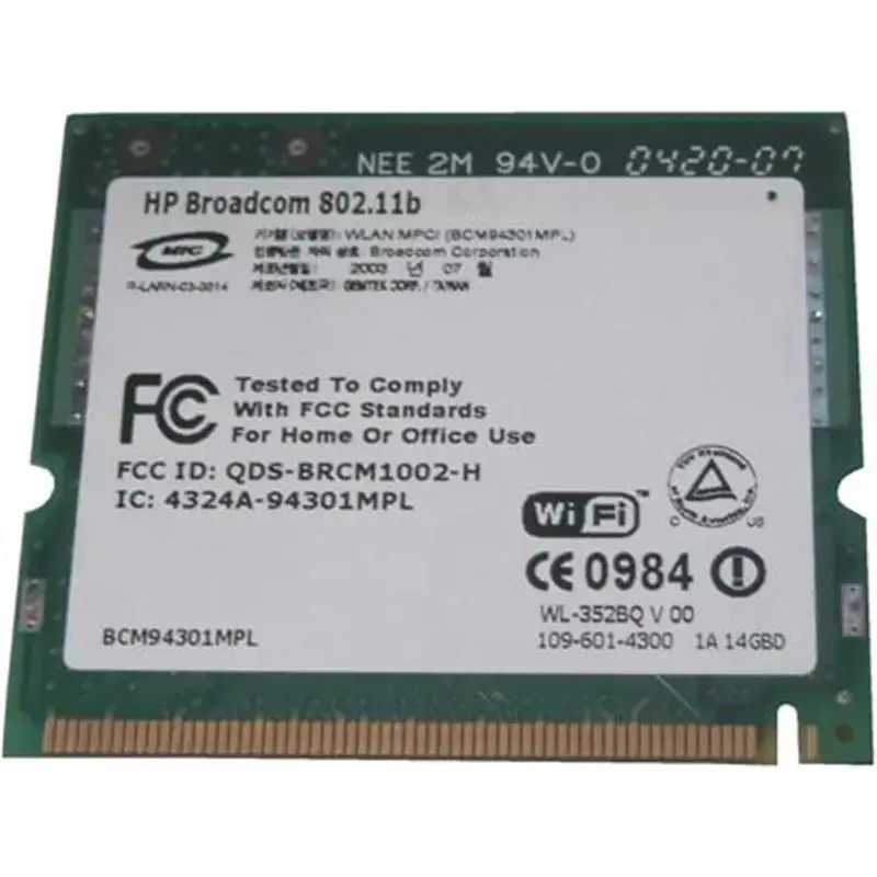345641-001 HP Mini PCI IEEE 11MB/s IEEE 802.11b Wireles...
