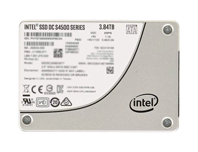 400-AUVX Dell DC S4500 3.84TB TLC SATA 6GB/s Read Inten...