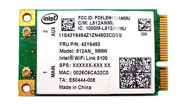 43Y6493 IBM Lenovo 5100 Wi-Fi Link IEEE 802.11a/b/g/n W...