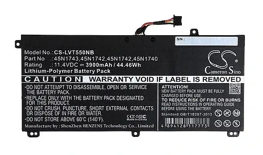 45N1741 Lenovo 11.4V 44WH / 3900mAh Battery for ThinkPa...