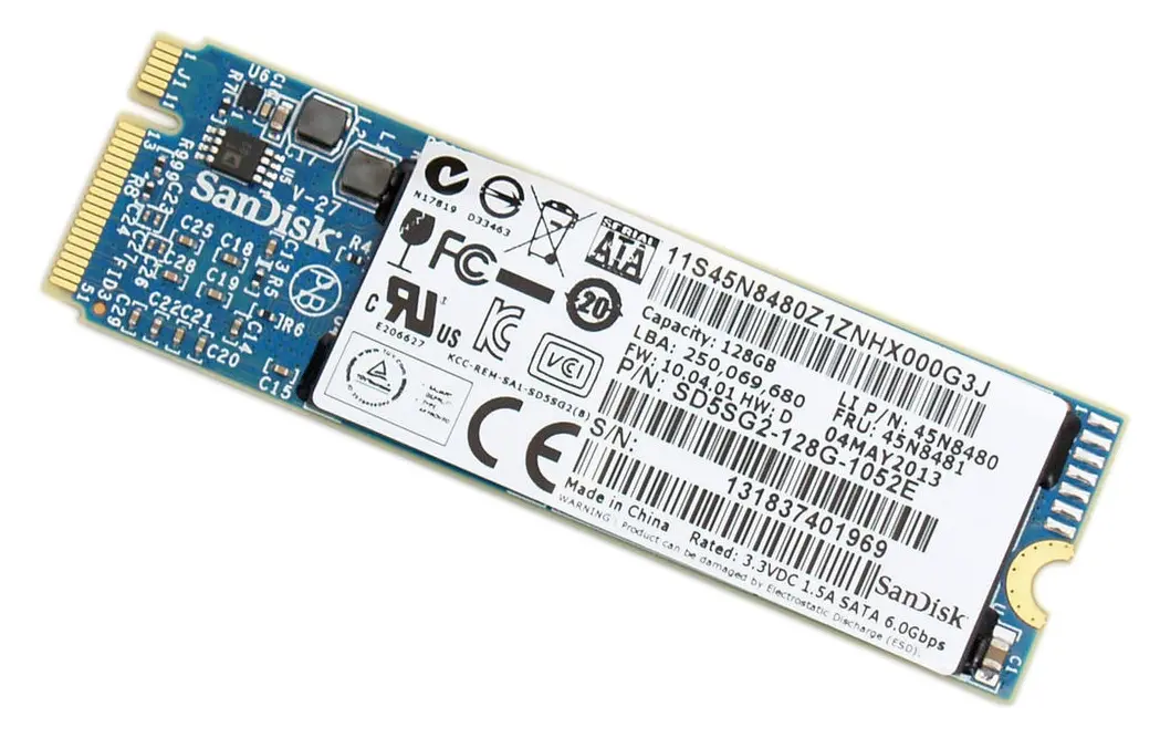 45N8481 IBM Lenovo SanDisk 128GB Mini-PCIe Solid State ...