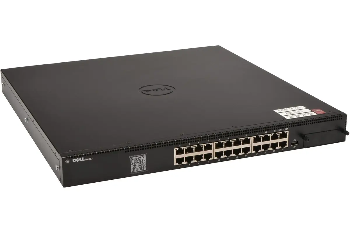 468-3556 Dell PowerConnect N4032 24-Ports 24 x 10GBase-T Layer 3 Managed Stackable Rack-Mountable Switch
