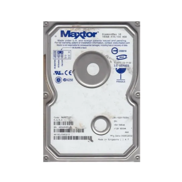 4A160J0 Maxtor DiamondMax 16 160GB 5400RPM IDE Ultra AT...