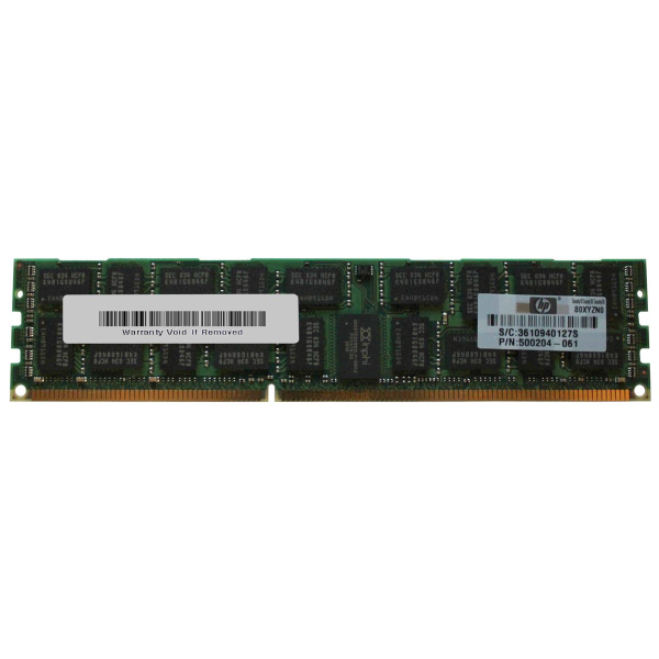 500204-061 HP 4GB DDR3-1066MHz PC3-8500 ECC Registered CL7 240-Pin DIMM 1.35V Low Voltage Quad Rank Memory Module