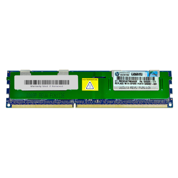 500205-171 HP 8GB DDR3-1333MHz PC3-10600 ECC Registered CL9 240-Pin DIMM 1.35V Low Voltage Dual Rank Memory Module