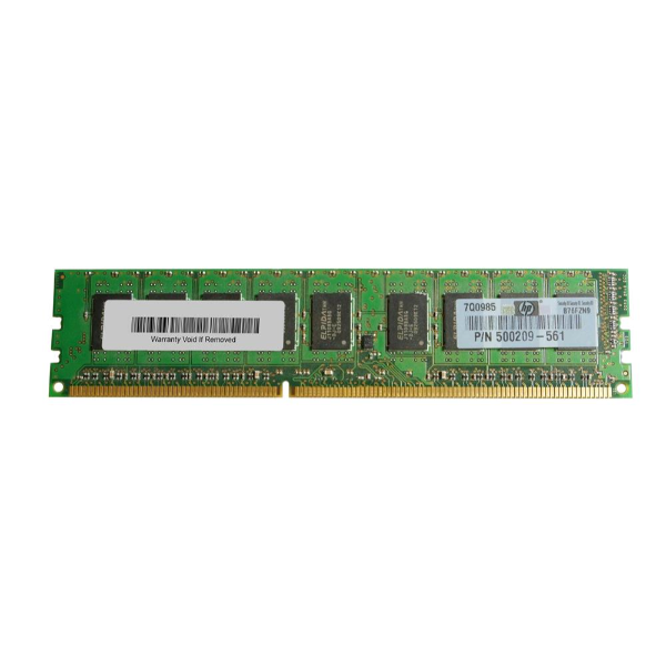 500209-561 HP 2GB DDR3-1333MHz PC3-10600 ECC Unbuffered CL9 240-Pin DIMM 1.35V Low Voltage Dual Rank Memory Module