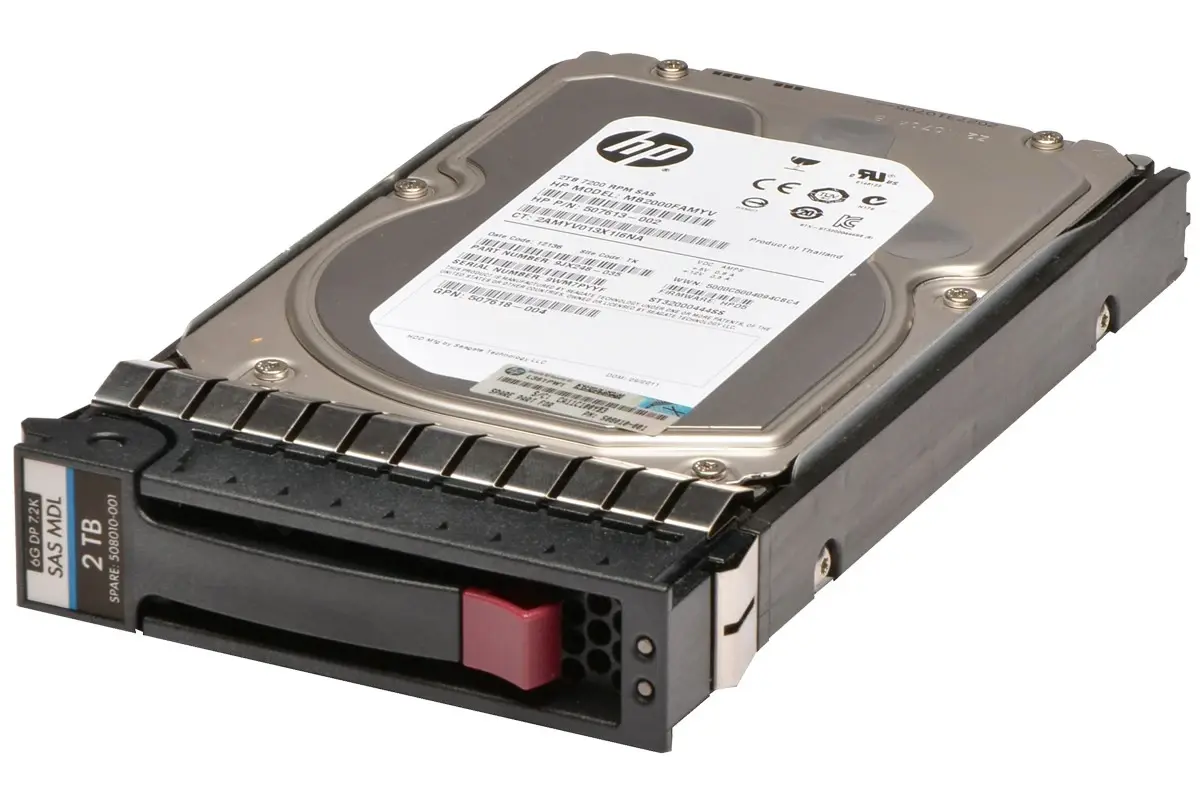 508010-001 HP 2TB 7200RPM SAS 6GB/s Hot-Pluggable 3.5-inch Hard Drive for ProLiant DL120 G3 Server