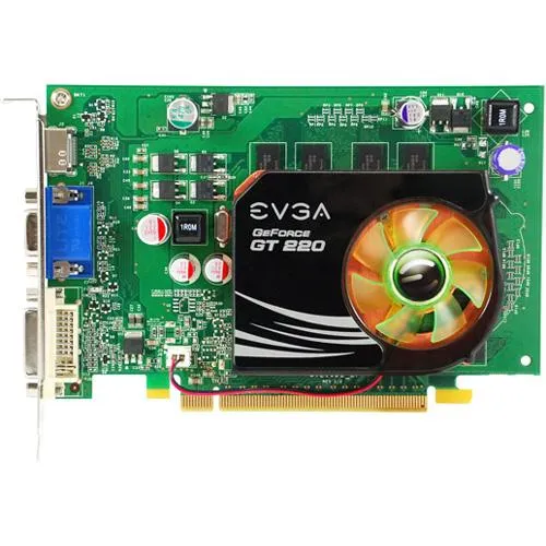 512-P3-1220-LR EVGA Nvidia GeForce GT220 512MB DDR2 PCI-Express VGA/ DVI/ HDMI Video Graphics Card