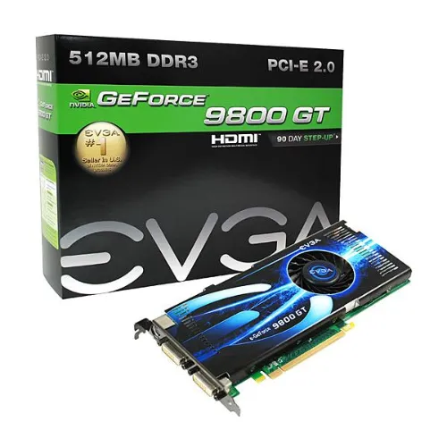 512-P3-E980-AR EVGA GeForce 9800 GT Hybrid 512MB 256-Bi...