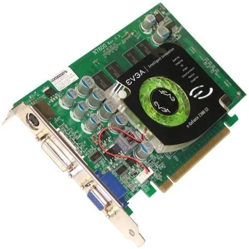 512A8N501LR EVGA GeForce 7300GT 512MB 128-Bit DDR2 AGP 4X/8X DVI/ D-Sub/ HDTV/ S-Video/ Composite Out Video Graphics Card