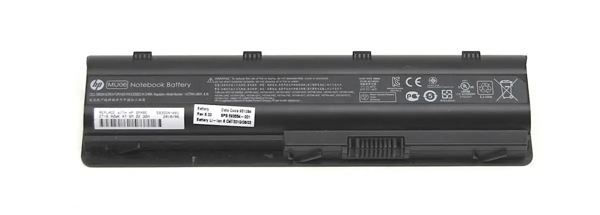 593554-001 HP 6-Cell Li-Ion 10.8V 2.55Ah 55Wh Battery f...