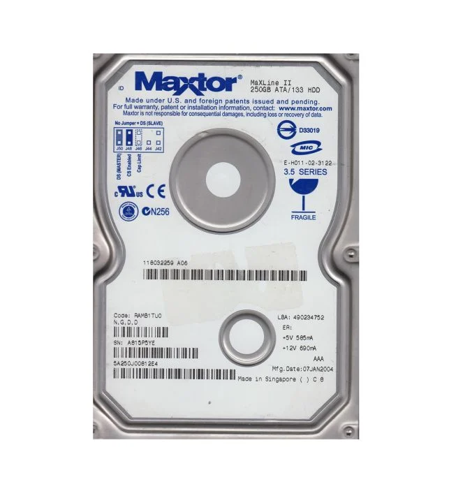 5A250J0 Maxtor MaXLine II 250GB 5400RPM IDE Ultra ATA-133 40-Pin 2MB Cache 3.5-inch Hard Drive