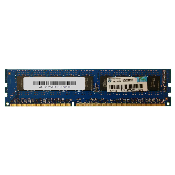 637458-571 HP 2GB DDR3-1333MHz PC3-10600 ECC Unbuffered CL9 240-Pin DIMM 1.35V Low Voltage Single Rank Memory Module