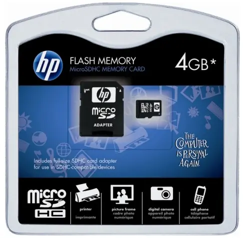 647444-B21 HP 4GB microSD High Capacity Class 6 Media C...