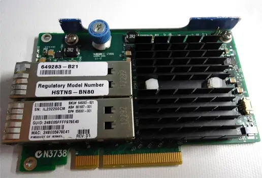 649283-B21 HP InfiniBAnd 2-Port QDR/Ethernet 10GB 544FLR-QSFP PCI-Express Host Channel Adapter