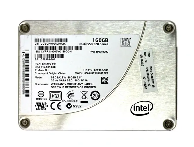 688768-001 HP / Intel 160GB SPS SATA 2.5-inch Solid State Drive