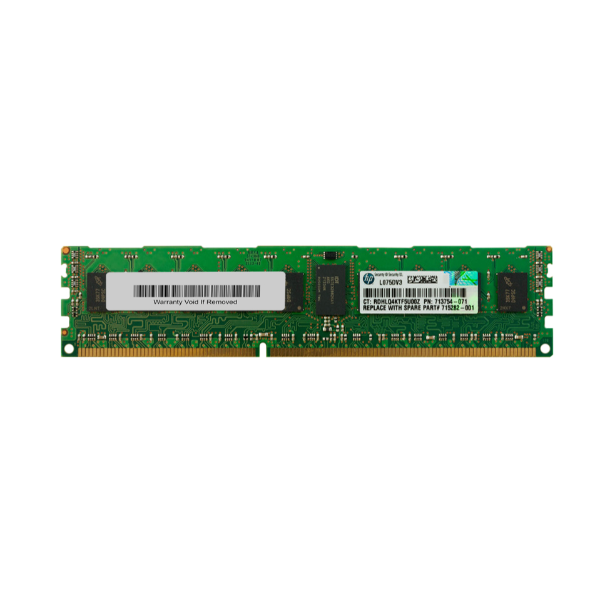 713754-071 HP 4GB DDR3-1600MHz PC3-12800 ECC Registered CL11 240-Pin DIMM 1.35V Low Voltage Single Rank Memory Module