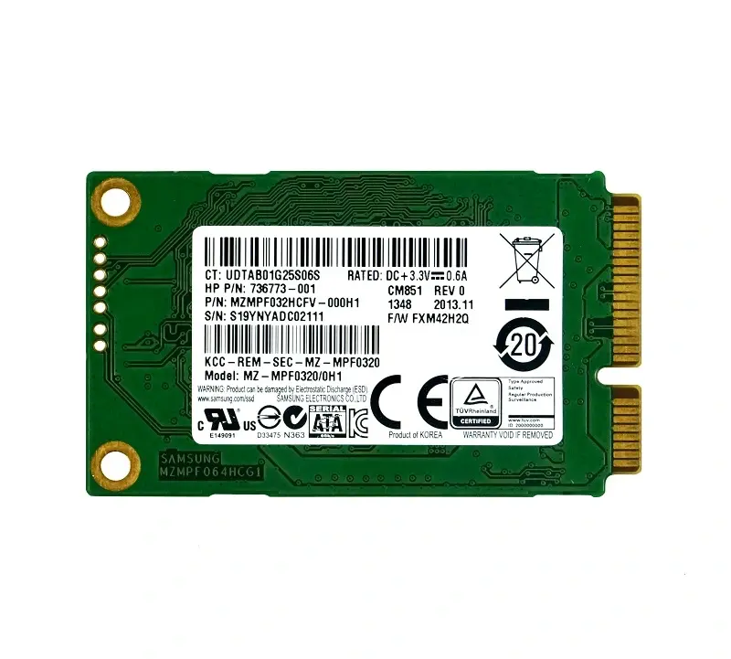 736773-001 HP 32GB 6GB/s PCI-Express mSATA Solid State ...