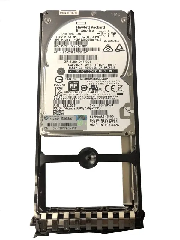 809598-001 HP 1.2TB 10000RPM SAS 6GB/s (FIPS 140-2) 2.5-inch Hard Drive for 3PAR StoreServ 20000