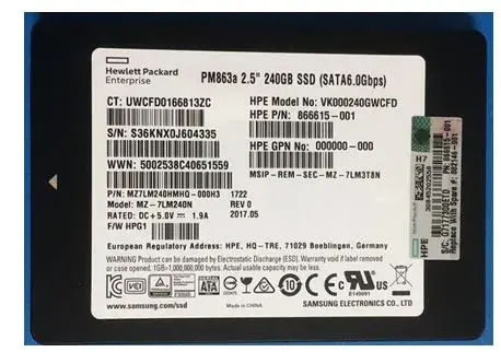 866615-001 HP 240GB SATA 6Gb/s 2.5-inch Read Intensive ...