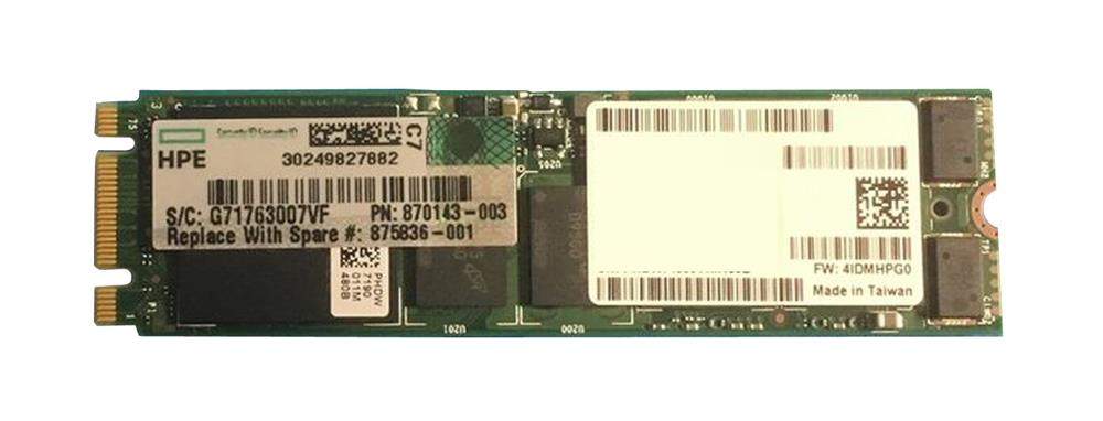 870143-003 HPE 480gb Sata 6gbps M.2 2280 Read Intensive Mlc Digitally Signed Firmware Solid State Drive