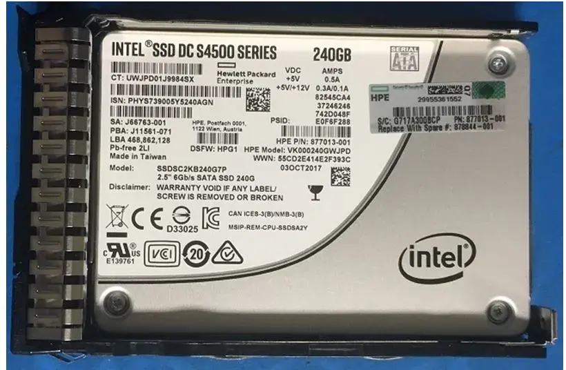 877013-001 HP 240GB Multi-Level Cell SATA 6Gb/s 2.5-inc...