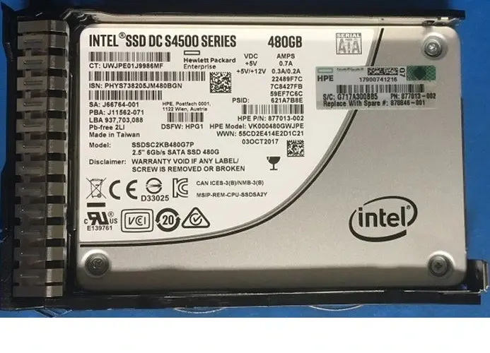 877746-B21 HP 480GB SATA 6Gb/s Read Intensive SFF 2.5-i...