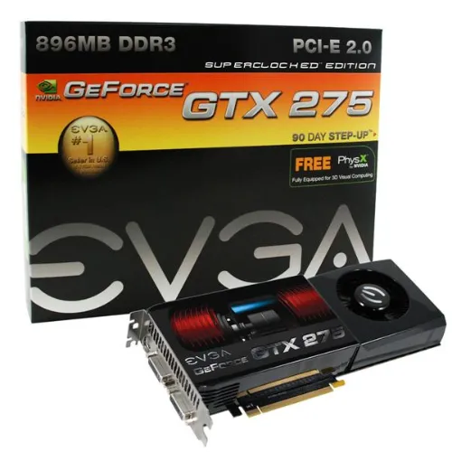 896-P3-1173-BR EVGA Nvidia GeForce GTX 275 FTW Edition 896MB 448-Bit DDR3 PCI-Express 2.0 Video Graphics Card