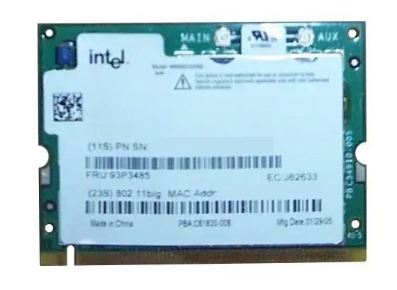 93P3485 IBM Intel PRO Wireless 2200BG Mini-PCI COMMUNIC...