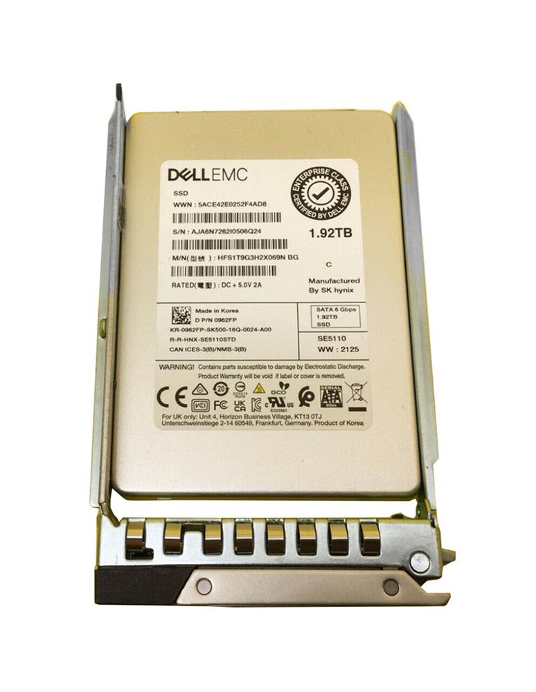 962FP DELL 1.92tb Read Intensive Tlc Sata 6gbps 2.5in H...