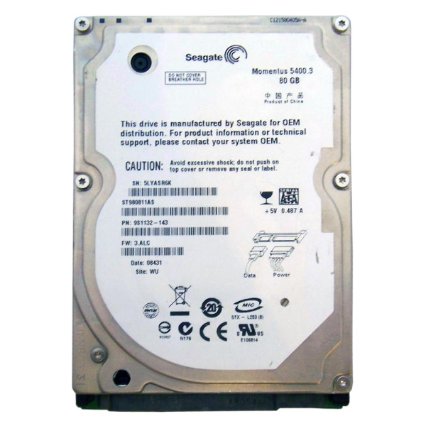 9S1132-143 Seagate Momentus 5400.3 80GB 5400RPM SATA 1....